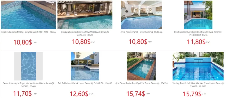 havuz seramik fiyatları