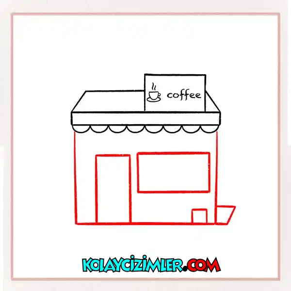 kahve dükkanı çizimi 4. adım