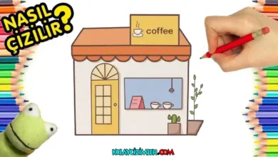 kahve evi çizimi, kolay çizimler