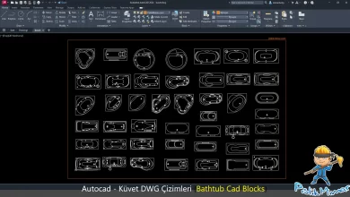 küvet dwg, AutoCAD Bathtub Cad Blocks