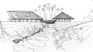 müstakil ev eskiz çizimi