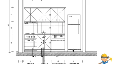 mutfak kesit cizimi dwg