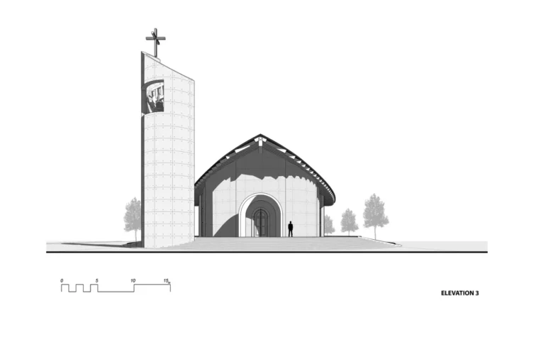 naraç kilise dış görünüş çizimi