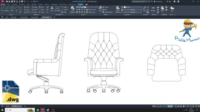 ofis koltuğu dwg çizimi, Office Chair cad blocks, autocad drawing