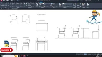 okul sandalyesi dwg çizimi, School Chair dwg, autocad drawing
