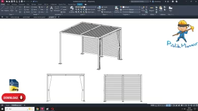 pergola dwg çizimi, pergola cad block, autocad drawing