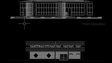 restoran projesi görünüş çizimi