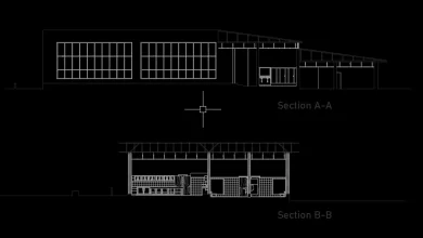 restoran projesi kesit çizimi