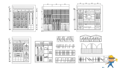 vestiyer çizimleri dwg indir