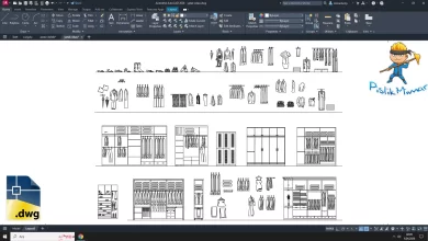 yatak odası dolabı dwg, Bedroom Wardrobe cad blocks
